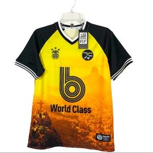 Born Fly Mens The 3Wisemen Embellished Yellow / Black T-Shirt S